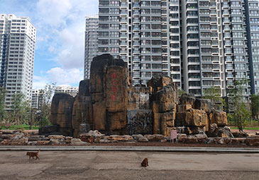張家口市境門華府小區(qū)景觀工程施工中